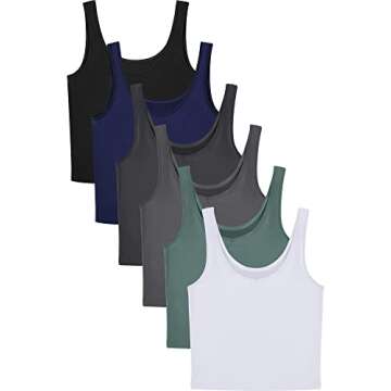 6-Piece Women’s Stylish Crop Tank Tops for Summer