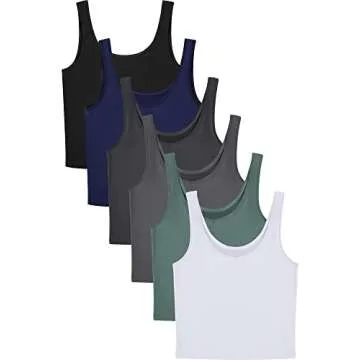 6-Piece Women’s Stylish Crop Tank Tops for Summer