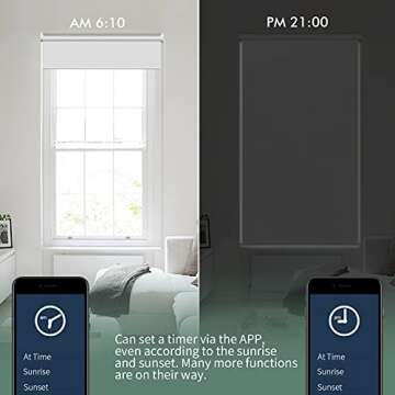 Yoolax Motorized Blinds with Remote, Blackout Smart Blinds Motorized Fabric Roller Shades Work with Alexa, Automatic Shades for Windows Custom Size (White)