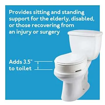 Carex Hinged Toilet Seat Riser for Comfort and Accessibility