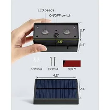 JACKYLED 50 Lumens Solar Outdoor Lights, 12 Pack Super Bright Solar Lights for Fence Outdoor Waterproof LED for Wall Backyard Lights, Porch, Deck, Garden Patio Decor (Warm White)