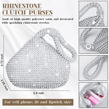 Meanplan Silver Clutch Purse Jewelry Set for Women