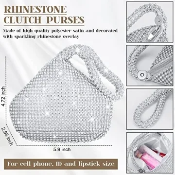 Meanplan Silver Clutch Purse Jewelry Set for Women