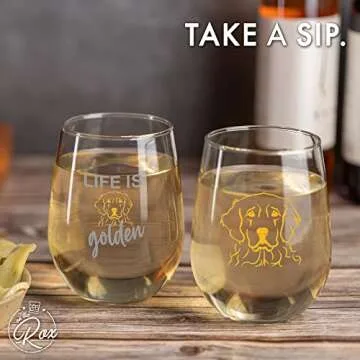 Golden Retriever Wine Glasses - Perfect Gifts for Dog Lovers