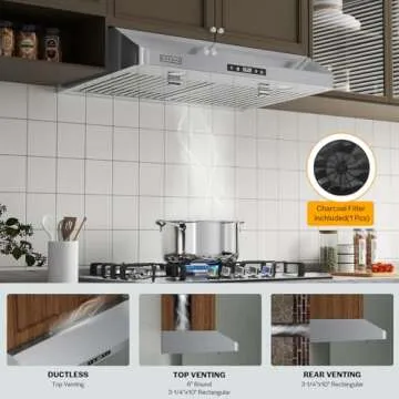 Empava Ductless/Ducted Under Cabinet Range Hood - Elegant and Powerful