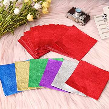 600pcs Foil Candy Wrappers, 4x4 inches DIY Square Package Wrapping Papers for Chocolate Candy Packag...
