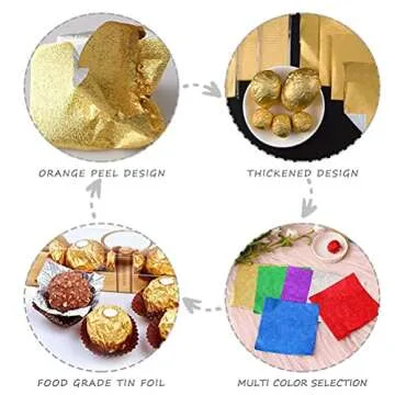 600pcs Foil Candy Wrappers, 4x4 inches DIY Square Package Wrapping Papers for Chocolate Candy Packaging