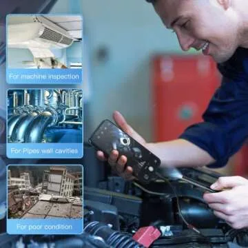 Endoscope Camera with Light,1080P HD Borescope with 6 LED Lights 9.8FT Semi-Rigid Snake Camera with Light, IP67 Waterproof Inspection Camera with Light Compatible for Android iPhone iPad