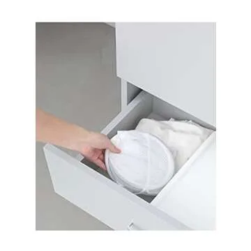 Bud Mesh Pop up Laundry Hamper, Portable Foldable Clothes Hamper for Kids Room, College Dorm or Travel, Collapsible for Storage, White