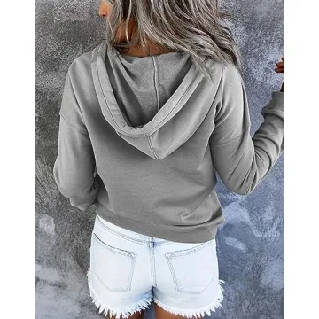 Trendy Oversized Cropped Hoodie for Women - EFAN