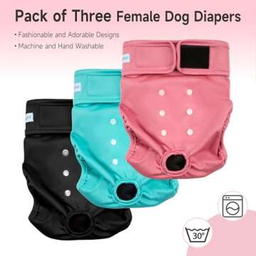 Paw Legend Washable Reusable Female Dog Period Diapers for Heat Doggie Puppy Diapers for Female Dogs...