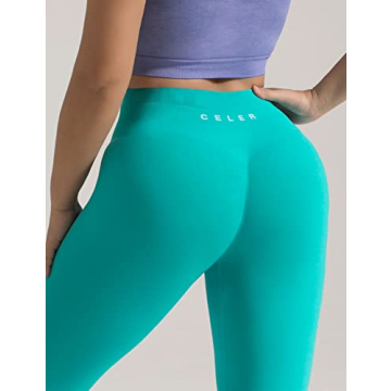 CELER Women's Tummy Control Seamless Scrunch Butt Leggings