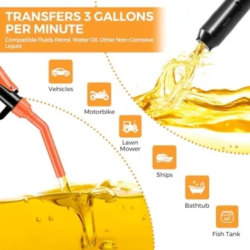 Kiweoci Electric Fuel Transfer Pump Powered, 3GPM Portable Fluid Transfer Siphon Pump with Oil Pipel...