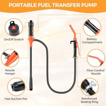 Kiweoci Portable Fuel Transfer Pump with Adjustable Flow Control