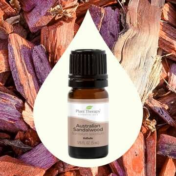 Plant Therapy Australian Sandalwood Essential Oil 100% Pure, Undiluted, Natural Aromatherapy for Diffusion and Body Care, Therapeutic Grade 5 mL (1/6 oz)