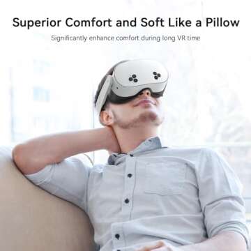 AMVR for Quest 3S Facial Interface Face Pad Cover Compatible with Meta/Oculus Quest 3S Accessories, Comfort PU and Ice Silk Cotton Cushion,Not Fit Quest 3 (Standard Version)