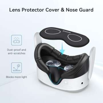 AMVR for Quest 3S Facial Interface Face Pad Cover Compatible with Meta/Oculus Quest 3S Accessories, Comfort PU and Ice Silk Cotton Cushion,Not Fit Quest 3 (Standard Version)