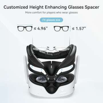 AMVR for Quest 3S Facial Interface Face Pad Cover Compatible with Meta/Oculus Quest 3S Accessories, Comfort PU and Ice Silk Cotton Cushion,Not Fit Quest 3 (Standard Version)