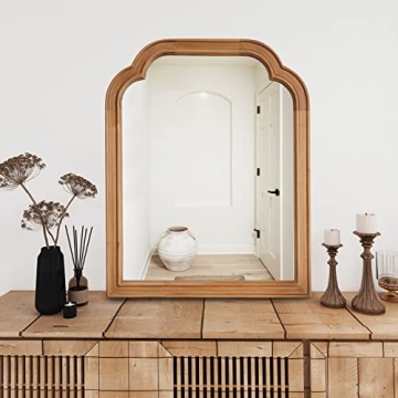 WallBeyond Wood Frame Wall Mirror Decor for Entryway, Living Room or Bedroom Home Decor - Light Wood...