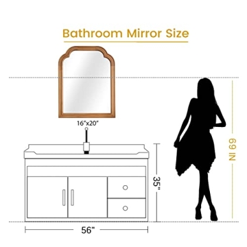 WallBeyond Wood Frame Wall Mirror Decor for Entryway, Living Room or Bedroom Home Decor - Light Woodgrain [16" x 20" Natural Color]