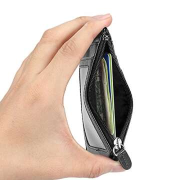 Durable PU Leather Badge Holder with Zipper and Lanyard