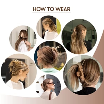 FRAMAR Large Hair Claw Clips Stylish Comfortable 4 Pack