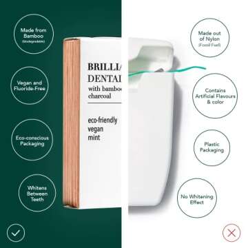 Terra & Co. Brilliant Black Dental Floss | Organic, Vegan & Eco-Friendly Dental Hygiene