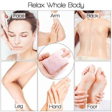 Jovivi Gua Sha Scraping Massage Tools, 3 Pcs Rose Quartz Multi-shape Guasha Board for Face & Body, Natural Crystal Stone Gua Sha Facial Tool, Face Massager for Traditional Acupuncture Therapy