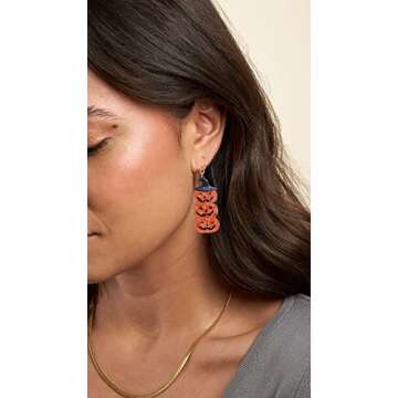 LILIE&WHITE Acrylic Pumpkin Earrings For Women With Witch Hat Earrings Halloween Earrings For Women Pumpkin Dangle Earrings Halloween Jewelry Gothic Earrings Weird Earrings