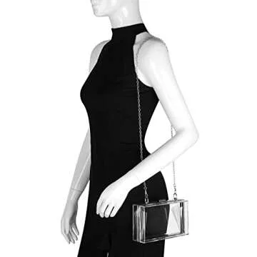 Acrylic Clear Clutch Bag, Women's Clear Purse, Transparent Stadium Approved Crossbody Shoulder Eveni...