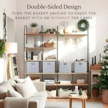 DECOMOMO Felt Storage Bins, 11" Cube, Label Holders, Set of 6