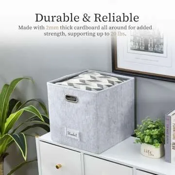 DECOMOMO Felt Storage Bins, 11" Cube, Label Holders, Set of 6