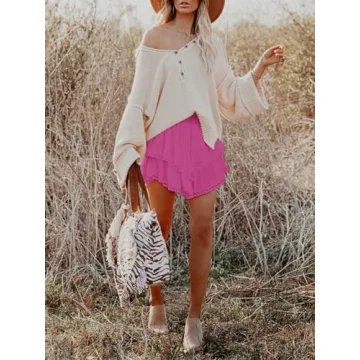 Stylish Aoudery Women's Ruffle Tiered Skorts