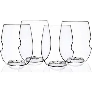govino Go Anywhere Wine Glasses | Dishwasher Safe, Flexible, Shatterproof, and Recyclable | Set of 4