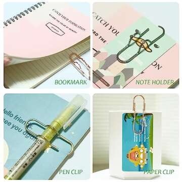 Stylish Multifunctional Pen Clips - 20pcs Rose Gold Office Supplies