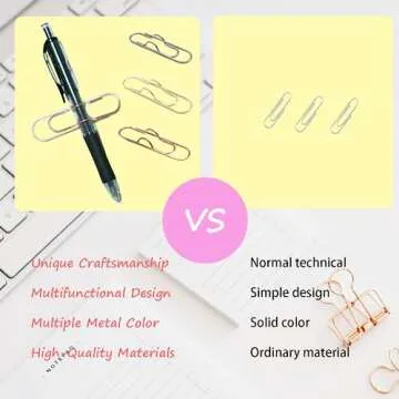 Multifunctional Rose Gold Pen Clips for Office and School