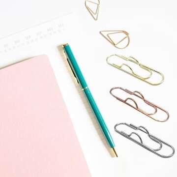 Multifunctional Rose Gold Pen Clips for Office and School