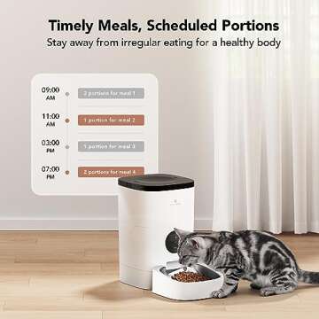 PETLIBRO Automatic Cat Feeder, Wi-Fi Automatic Cat Food Dispenser with Timer Interactive Voice Recorder, Auto Cat Feeder with 1-4 Meals Control Dry Food