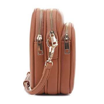 Mali+Lili Josie Triple Zip Crossbody Bag in Tan