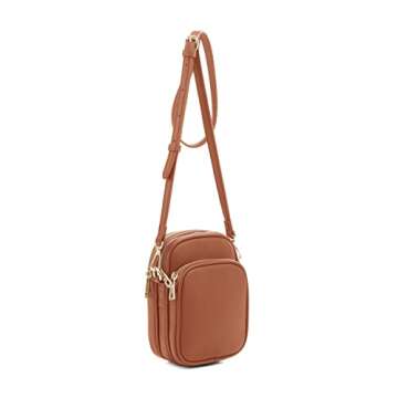 Mali+Lili Josie Triple Zip Crossbody Bag in Tan