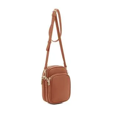 Mali+Lili Josie Triple Zip Crossbody Bag in Tan