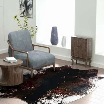 MACEVIA Faux Cowhide Rug Cute Cow Print Rug Animal Area Carpet Western Decor for Living Room Bedroom...
