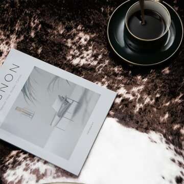 MACEVIA Faux Cowhide Rug Cute Cow Print Rug Animal Area Carpet Western Decor for Living Room Bedroom Non-Slip 59" L x 47.2" W(4.9ft x 3.9ft)