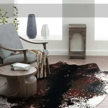 MACEVIA Faux Cowhide Rug Cute Cow Print Rug Animal Area Carpet Western Decor for Living Room Bedroom Non-Slip 59" L x 47.2" W(4.9ft x 3.9ft)