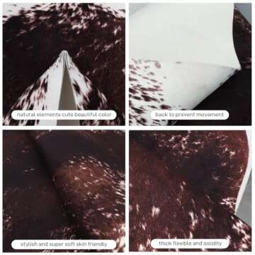 MACEVIA Faux Cowhide Rug Cute Cow Print Rug Animal Area Carpet Western Decor for Living Room Bedroom Non-Slip 59" L x 47.2" W(4.9ft x 3.9ft)