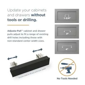 Modern Adjustable Cabinet Handles - 5 Pack in Bronze