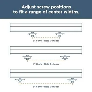 Modern Adjustable Cabinet Handles - 5 Pack in Bronze