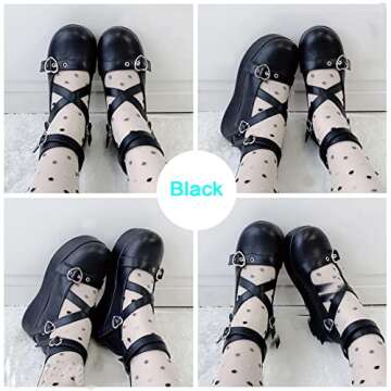 Women's Mary Jane Shoes Cute Lolita Pumps Ankle Kawaii Goth Shoes Platform Dress Oxfords for Women B...