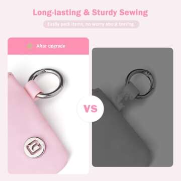 POIUGOYA Keychain Wristlet Wallet,Dual Pouch Wristlet Portable,Nylon RFID Coin Purse Small Wallet wi...