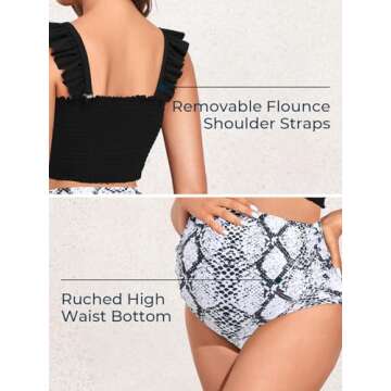 Summer Mae Maternity Bikini - High Waist Ruffled Swimsuit